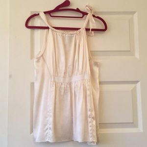Cream silk tank top blouse